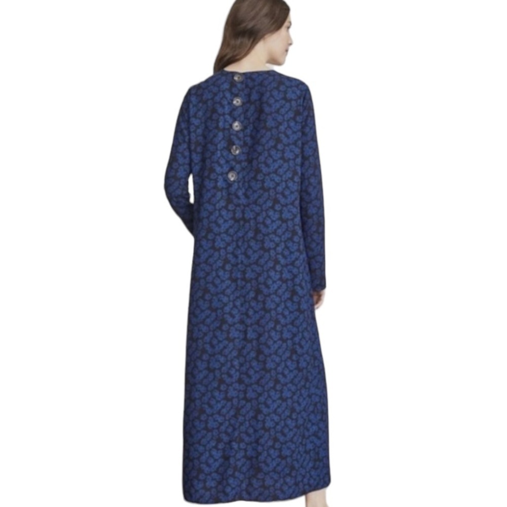 Elizabeth & James Blue Black Floral
Button Back long sleeve prairie Maxi Dress - Picture 4 of 11